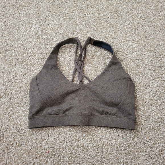 PrAna Olive Green Strappy Crossback Sports Bra Athletic Bra Women's size S - Picture 3 of 10